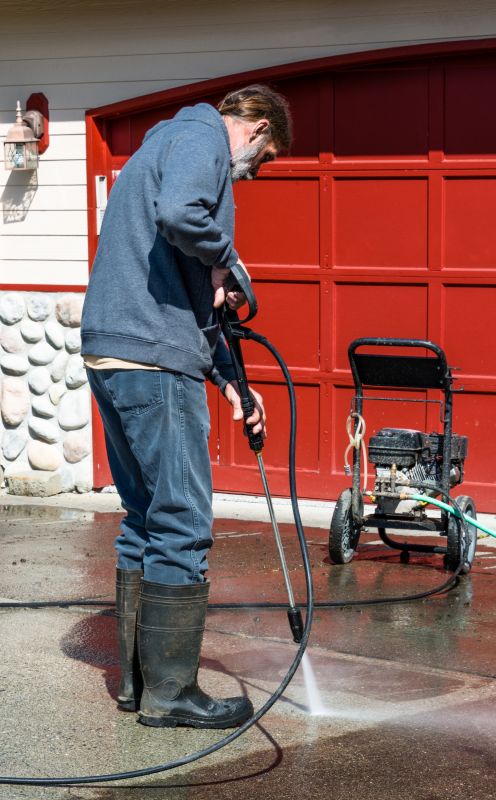 Powerwashing a driveway